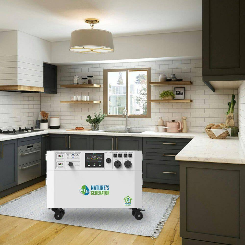 Powerhouse Gold plus 7,200-Watt Electric Switch Solar Generator with (4) 410W Panels and Wheels