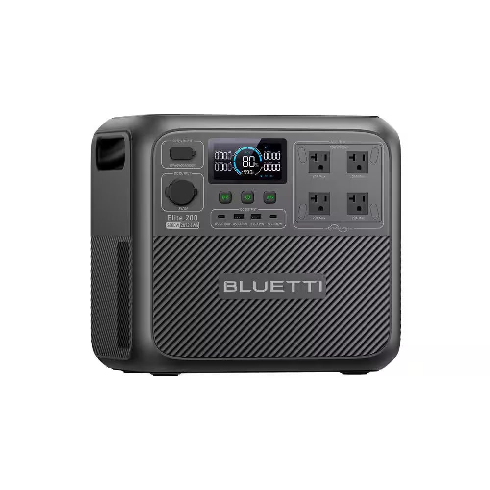 2600W Continuous/3900W Peak Output 2073Wh Portable Power Station, Push Button Start Battery Generator for Emergency Use