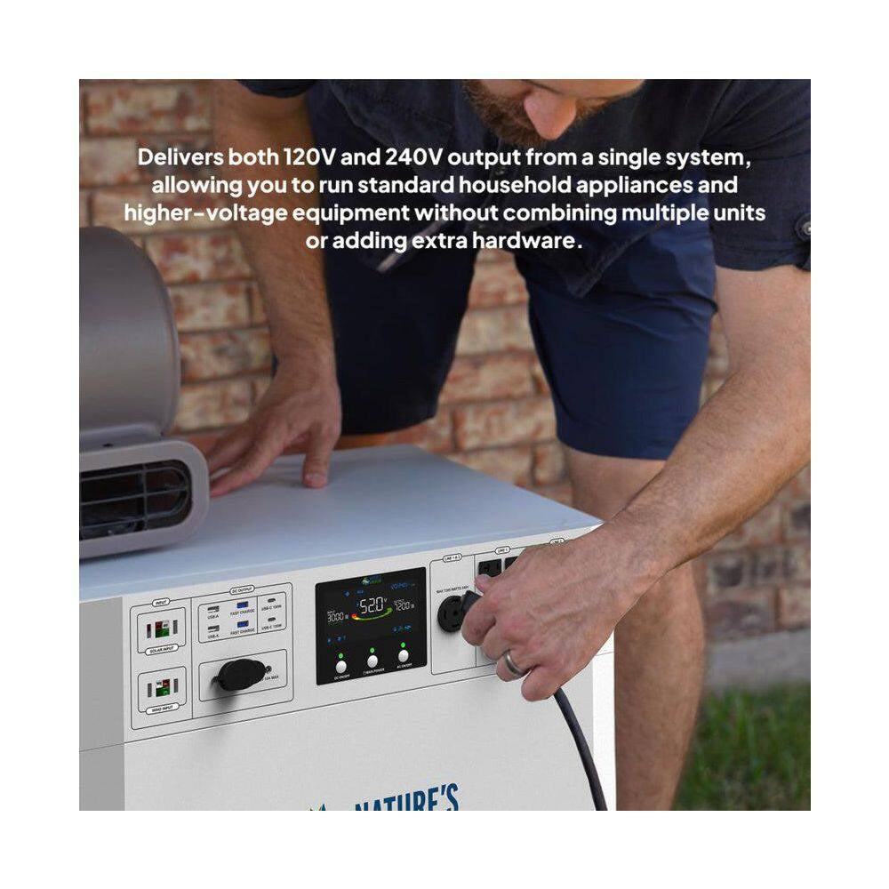 Powerhouse Gold PE 7,200-Watt Electric Switch Solar Generator with (2) 410-Watt Panels, Power Transfer Kit and Wheels