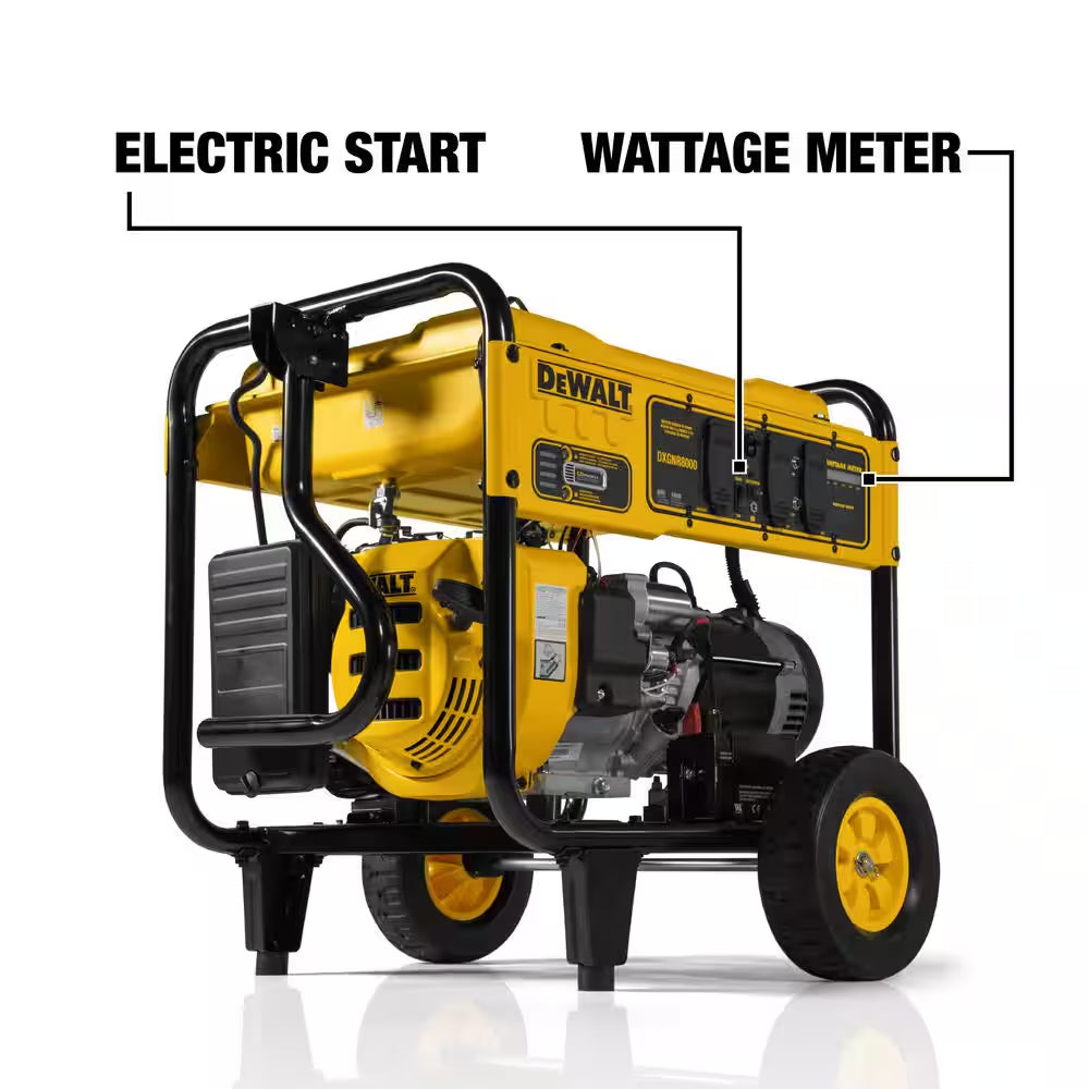 10000 / 8000-Watt Electric Start Gas Powered Portable Generator with Idle Control, GFCI Outlets and CO Protect-Dxgnr8000