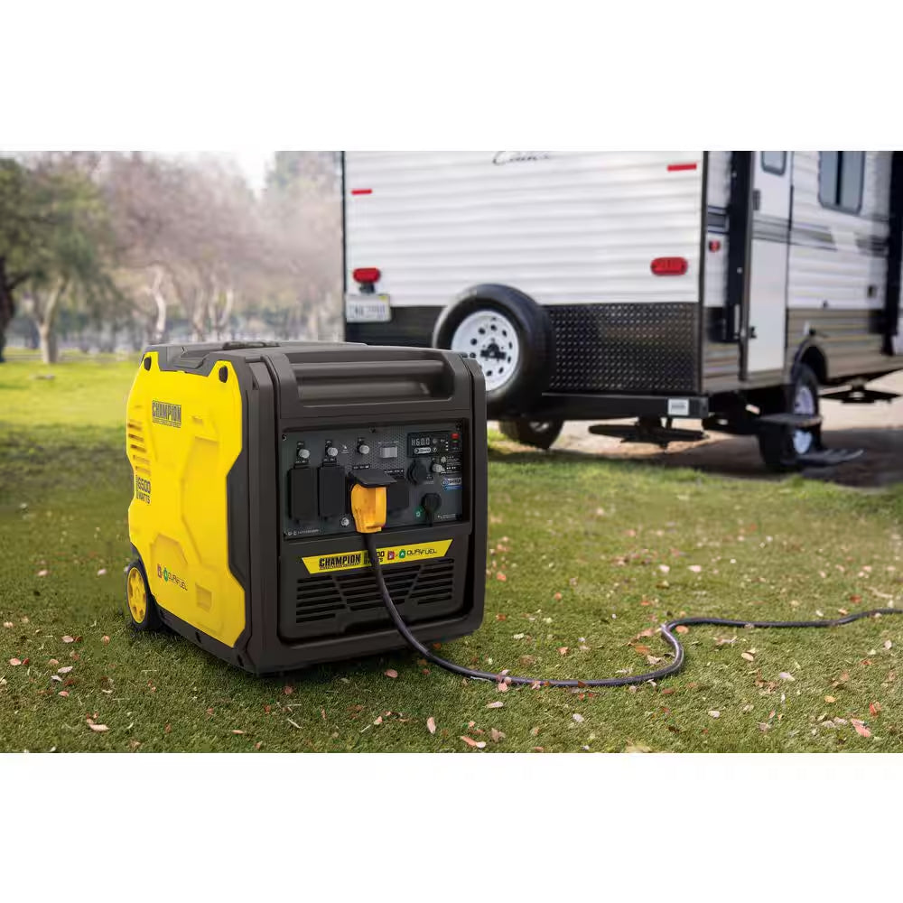 6500-Watt Recoil Start Gasoline and Propane Powered Dual Fuel Inverter Portable Generator W/ CO Shield, Quiet Technology