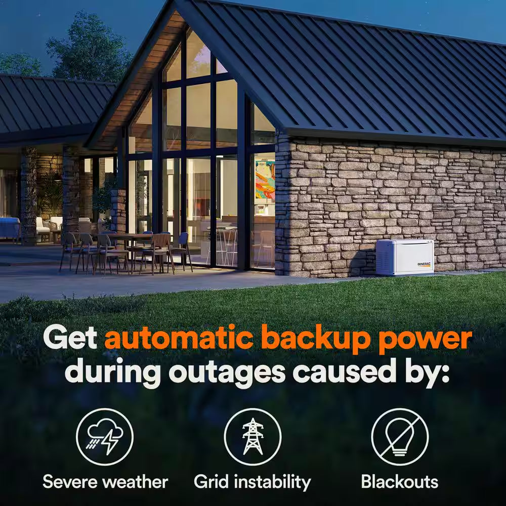 10,000 Watt - Dual Fuel Air- Cooled Whole House Home Standby Generator, Smart Home Monitoring