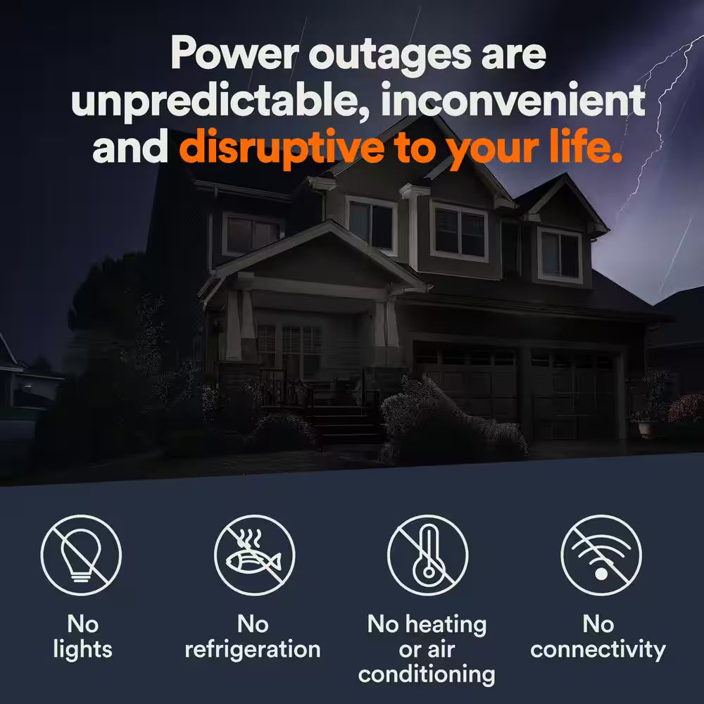 24,000 Watt - Dual Fuel Air- Cooled Whole House Home Standby Generator, Smart Home Monitoring & 200-AMP Transfer Switch