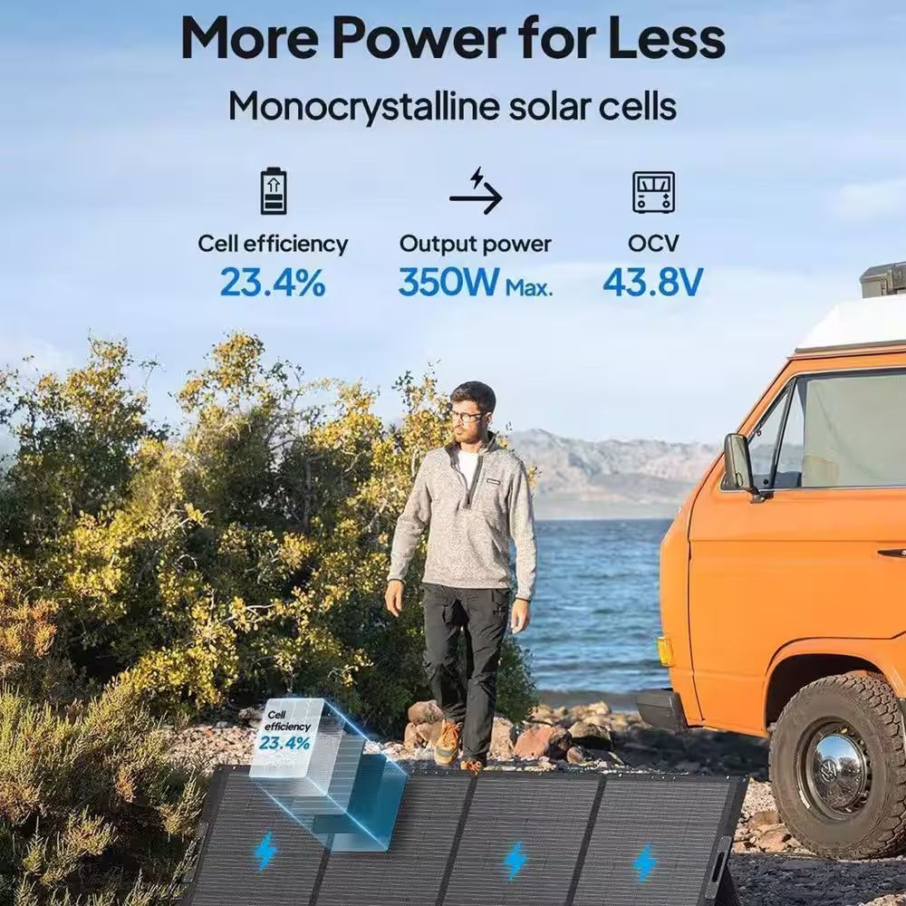 2400W Output 3014Wh Power Station Lifepo4 Battery Generator with 350W Solar Panel for Home Backup and Rvs