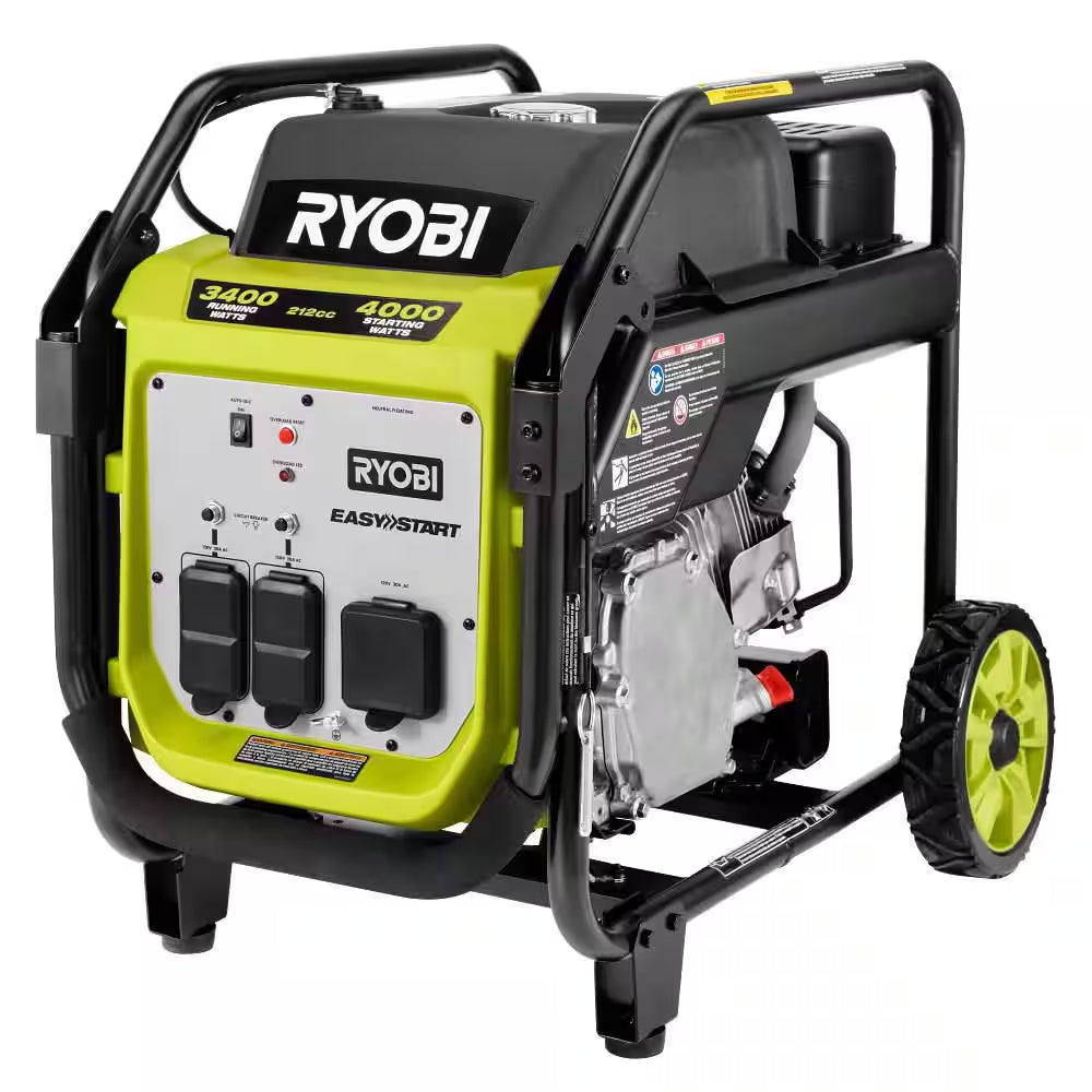4000-Watt Recoil Start Gasoline Powered Inverter Generator with CO Shutdown