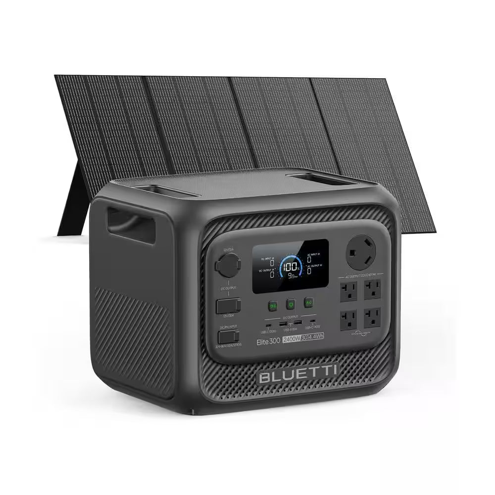 2400W Output 3014Wh Power Station Lifepo4 Battery Generator with 350W Solar Panel for Home Backup and Rvs
