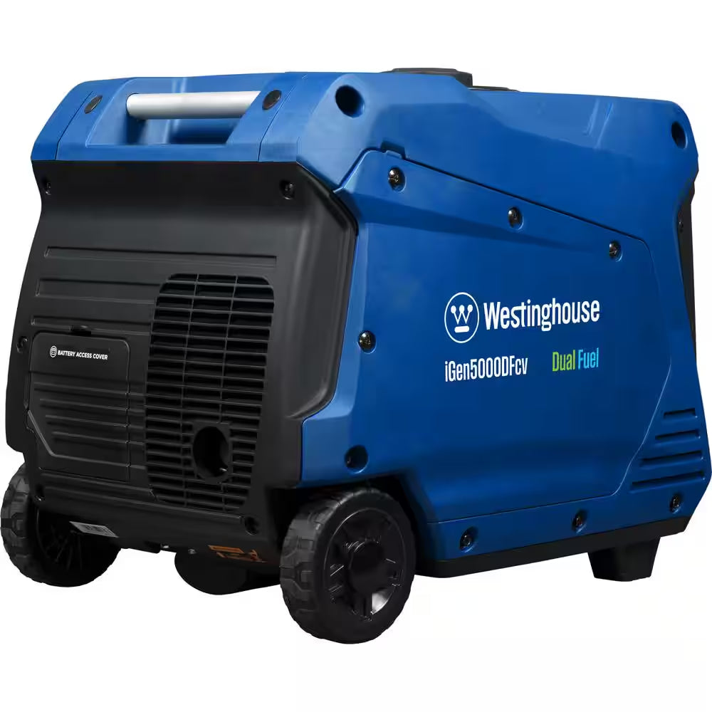 5,000-Watt Dual Fuel Gas and Propane Powered Portable Inverter Generator with Recoil Start, LED Data Center