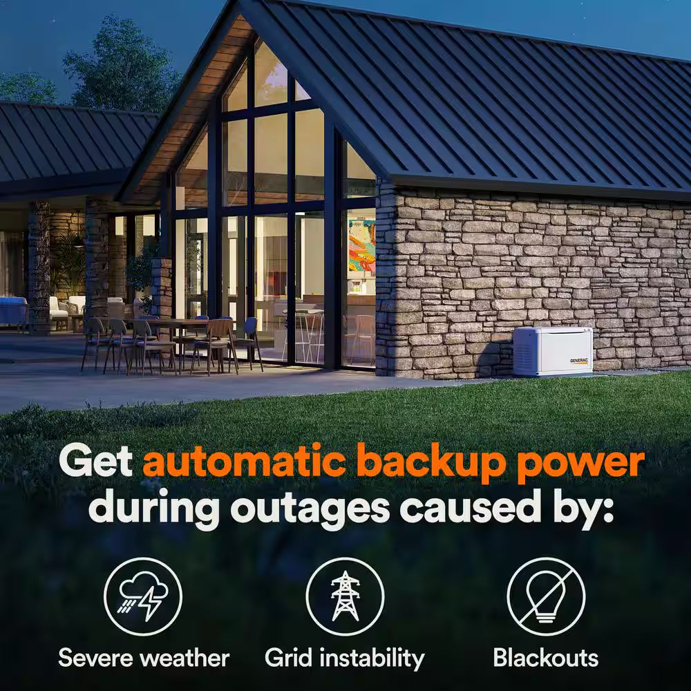 26,000 Watt - Dual Fuel Air- Cooled Whole House Home Standby Generator, Smart Home Monitoring & 200-AMP Transfer Switch