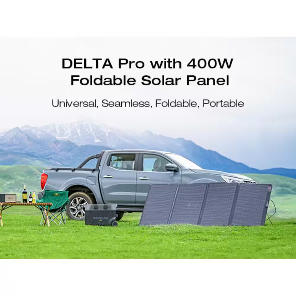 3600W Output/7200W Peak Push-Button Start Solar Generator DELTA Pro with 400W Solar Panel for Home, Camping and Rvs