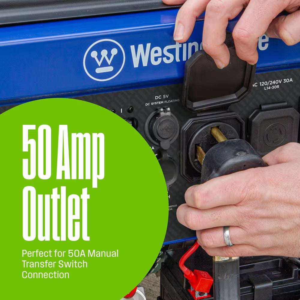 13,500/10,500-Watt Tri-Fuel Gas, Propane, Natural Gas Powered Portable Generator with Remote Electric Start, 50A Outlet