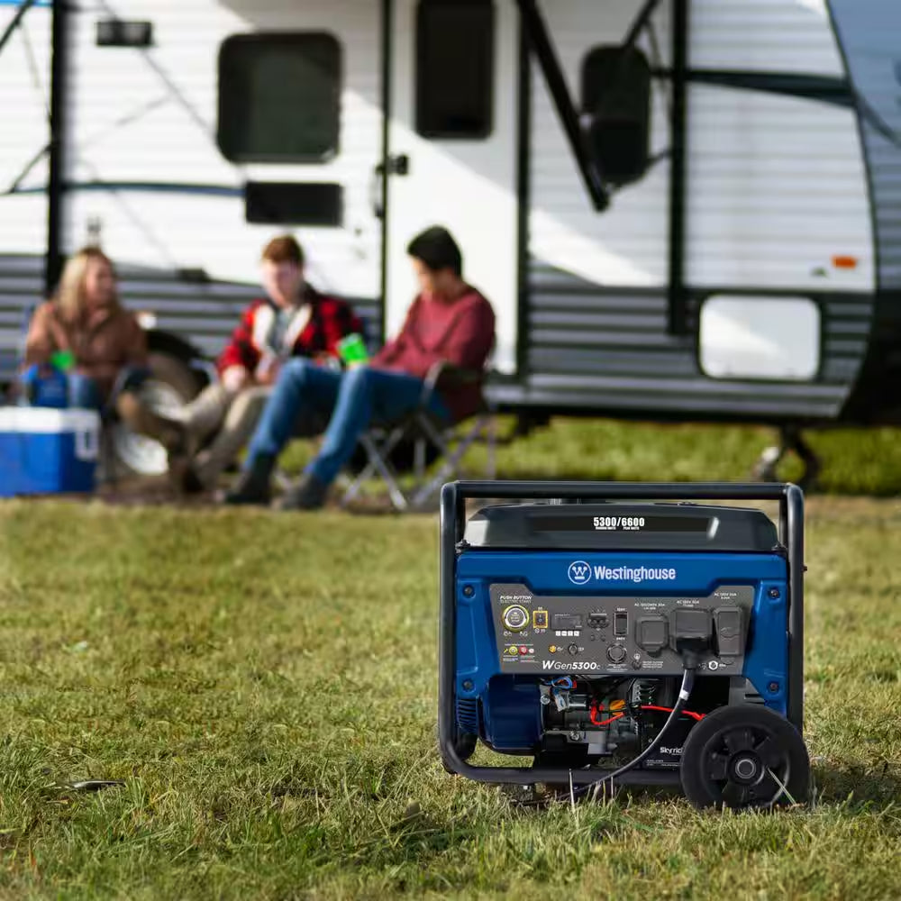 6,600/5,300-Watt Gas Powered Portable Generator with Remote Electric Start and 30A 120/240V Outlet