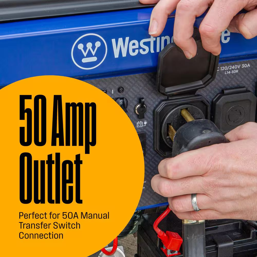 12,500/9,500-Watt Dual Fuel Gas and Propane Powered Portable Generator with Remote Electric Start, 50 Amp Outlet
