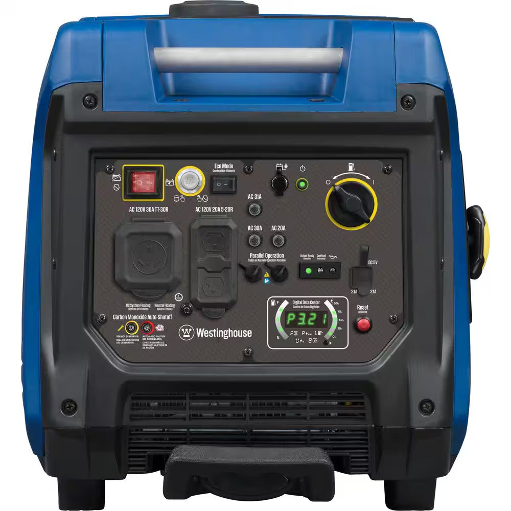 5,000-Watt Gas Powered Portable Inverter Generator with Remote Electric Start, LED Data Center