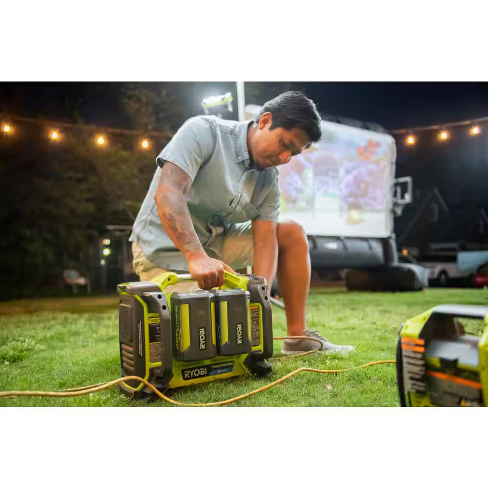 40V 1800-Watt Portable Battery Power Station Inverter Generator and 4-Port Charger with (4) 6.0 Ah Batteries