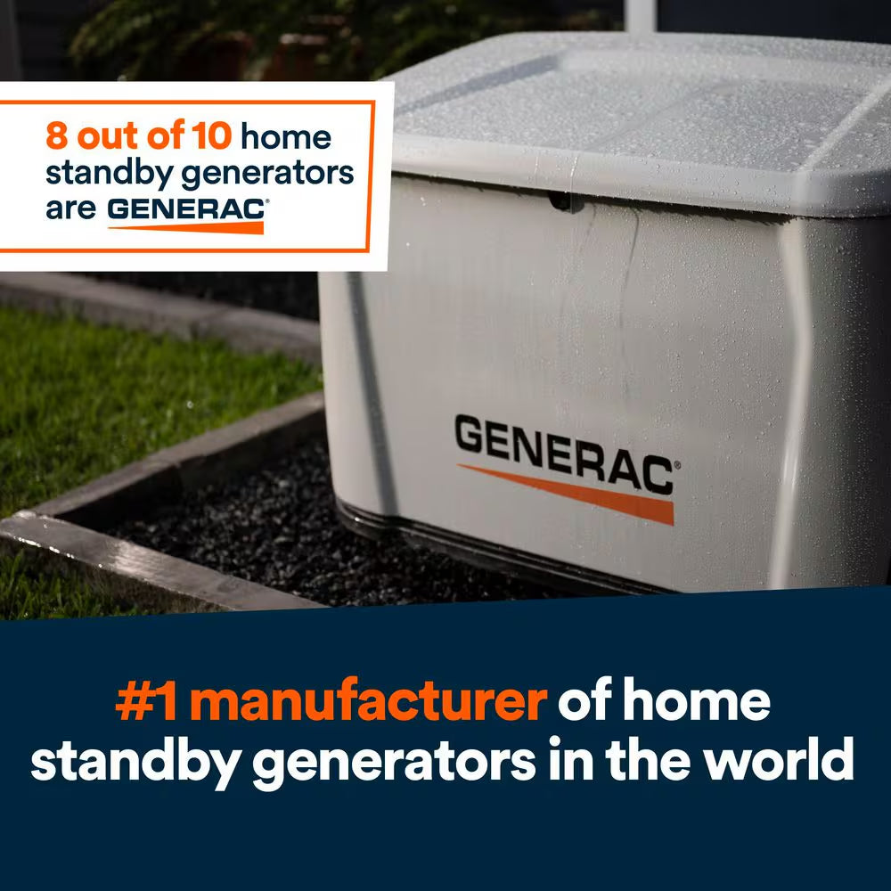24,000 Watt Air-Cooled Whole House Home Standby Generator and 200-AMP Transfer Switch