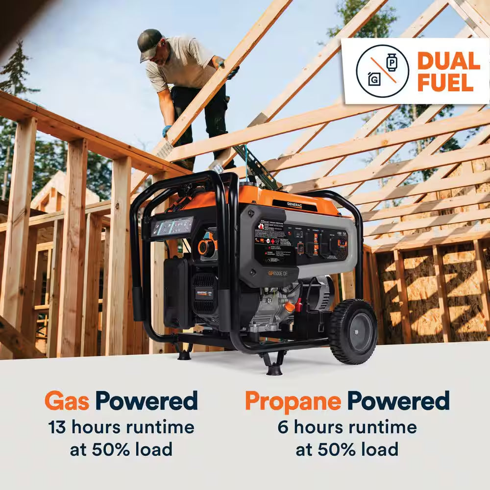 8125/6500-Watt Dual Fuel Portable Generator, Easy-To-Use Electric Start