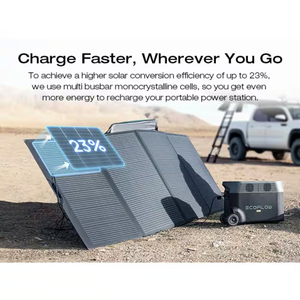 3600W Output/7200W Peak Push-Button Start Solar Generator DELTA Pro with 400W Solar Panel for Home, Camping and Rvs