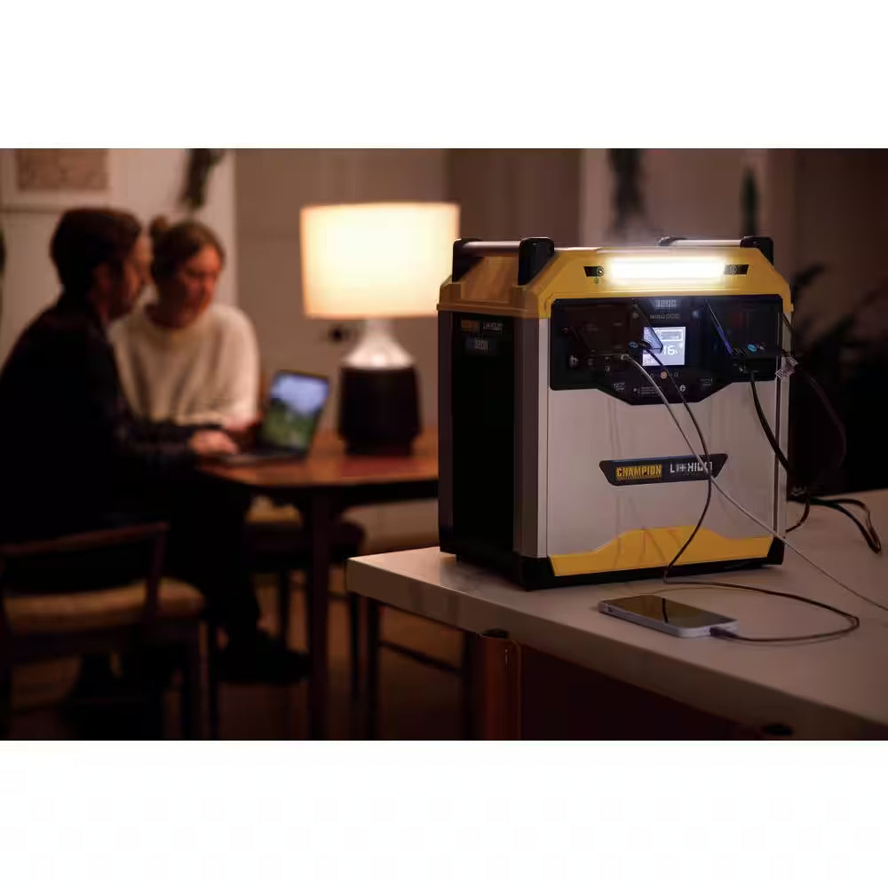 3276-Wh Power Station 3200/1600-Watt Portable Lithium-Ion Battery Solar Generator