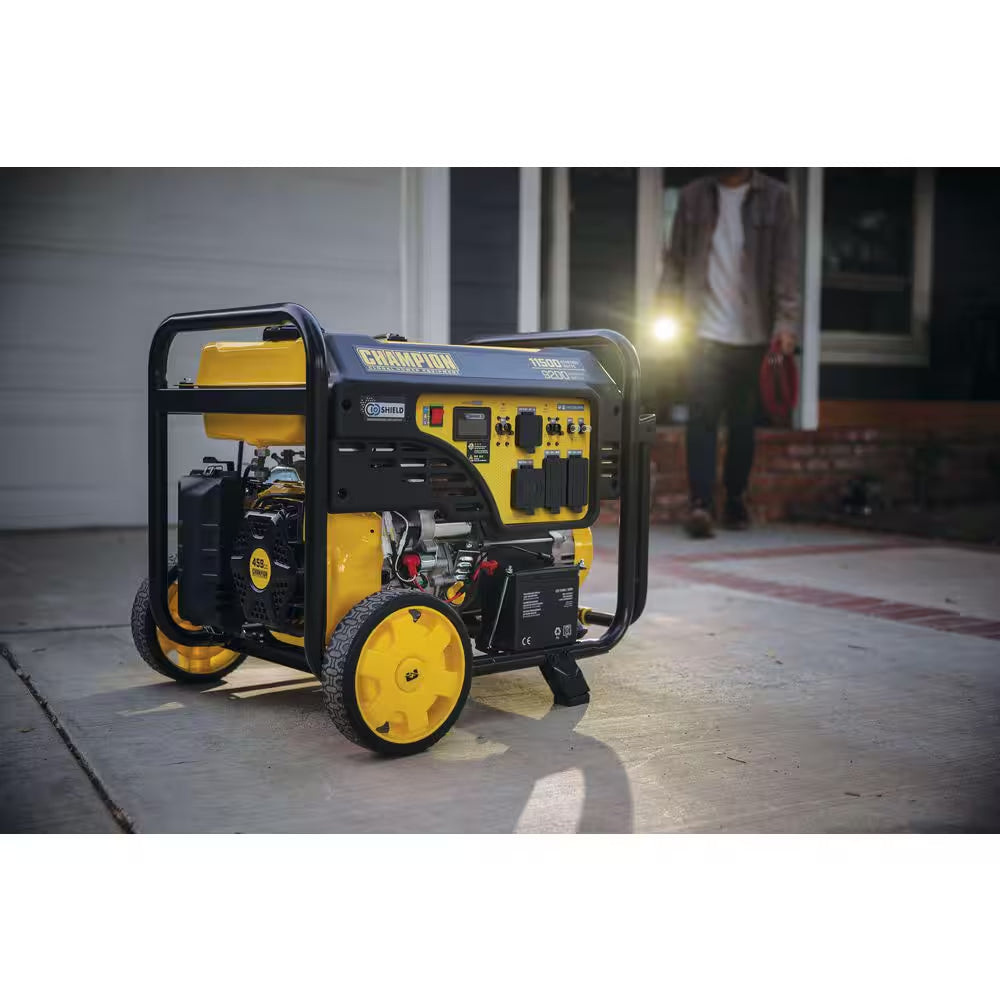 11500/9200-Watt, Electric Start, Gasoline Powered Portable Generator with CO Shield