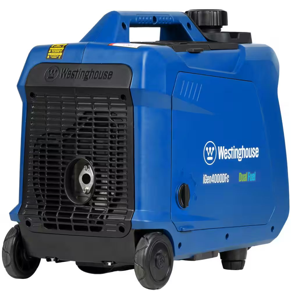 4,000-Watt Gas and Propane Powered Portable Inverter Generator with Remote Electric Start, LED Data Center