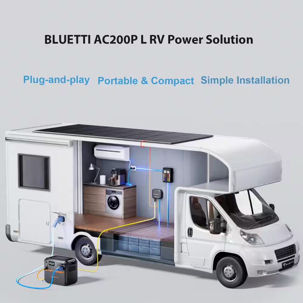 2400/3600-Watt Continuous Peak Output Power Station AC200PL Pushbutton Start Lifepo4 Battery Solar Generator for Outdoor