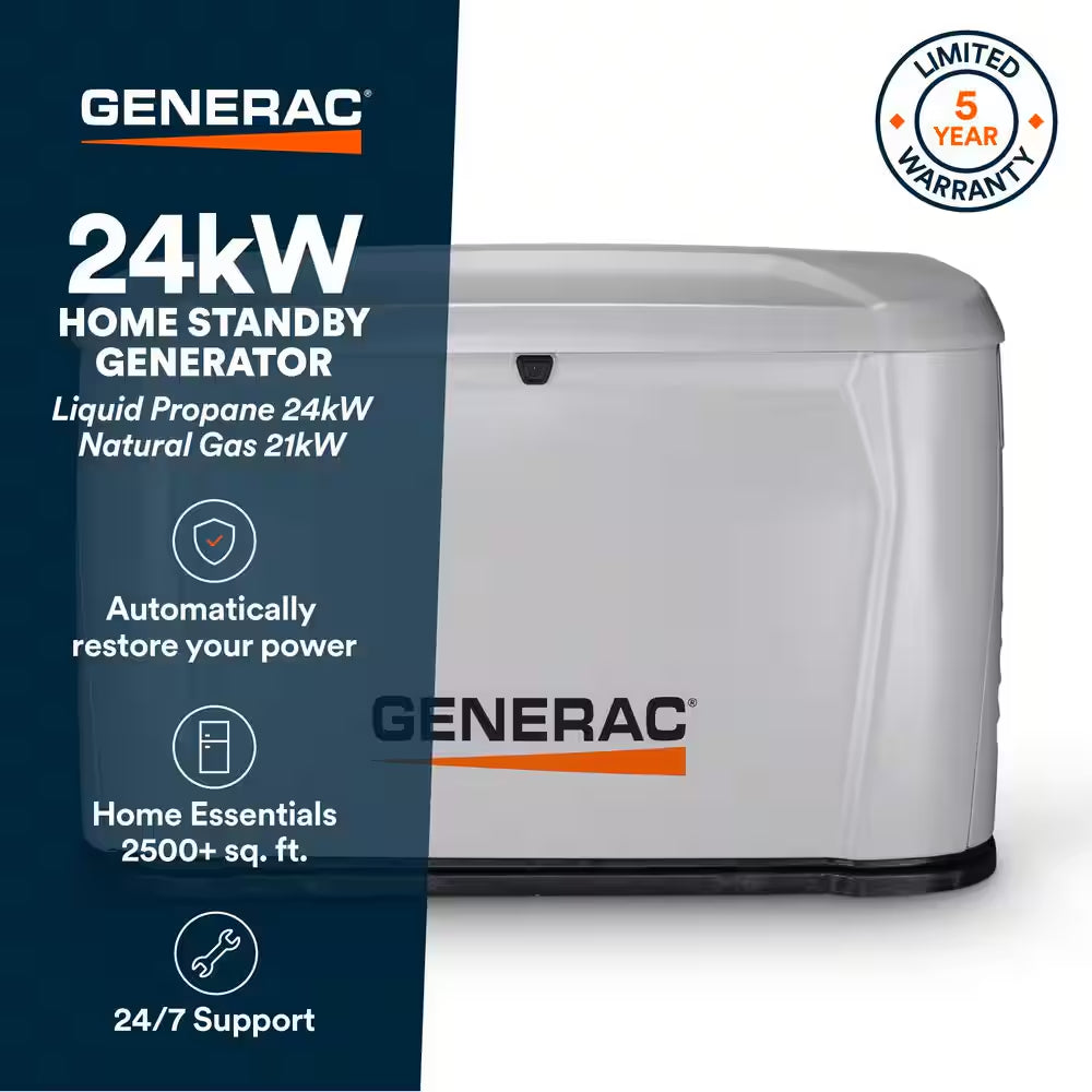 24.000 Watt Air-Cooled Whole House Standby Generator