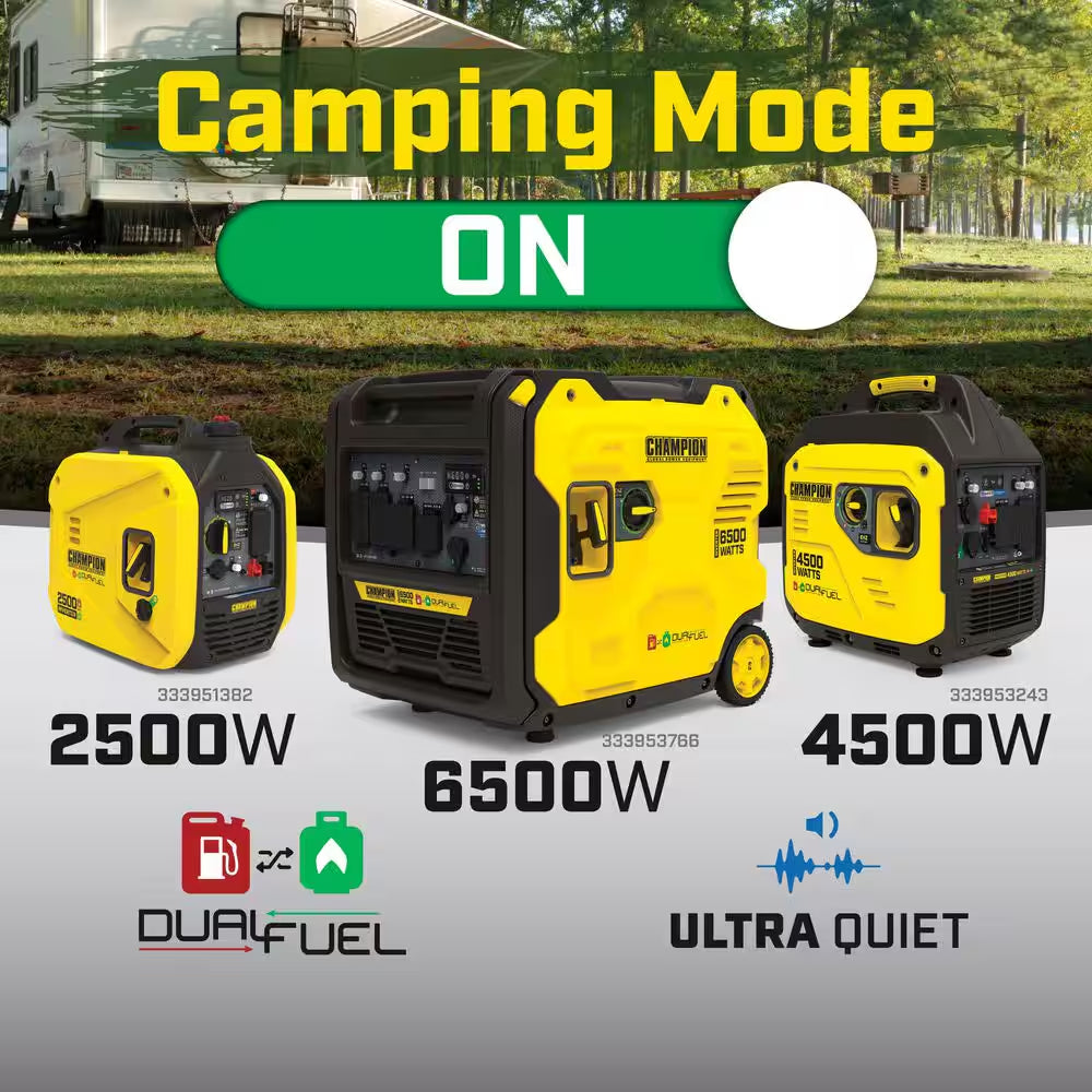 4500/3250-Watt Recoil Start Gasoline/Propane Powered Dual Fuel Inverter Generator with Quiet Technology and CO Shield