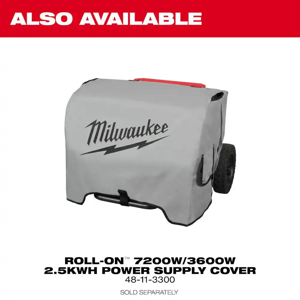 ROLL-ON 3600-Watt Output/7200-Watt Peak 2.5Kwh Lithium-Ion Battery Powered Push Start Power Station Battery Generator