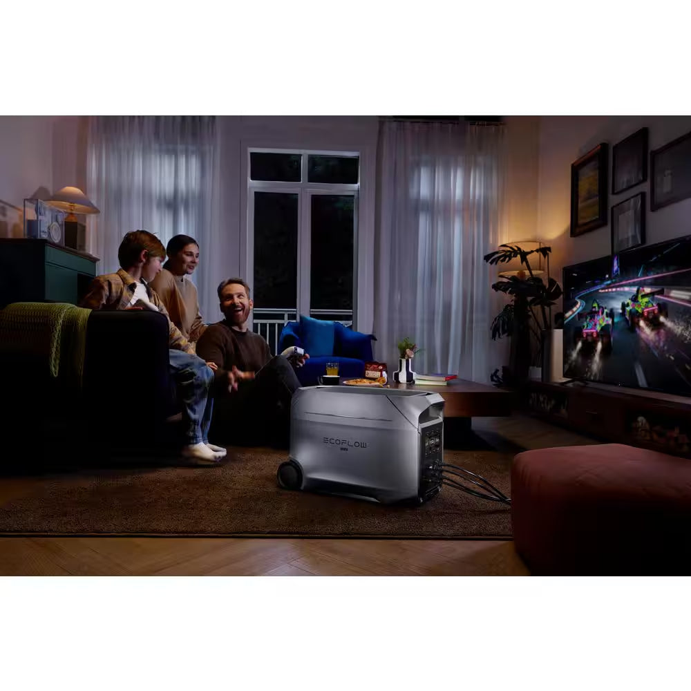 3600-Watt Delta 3 Ultra plus 3072Wh Capacity, Push-Button Start Battery Generator LFP Power Station Home Backup, Camping