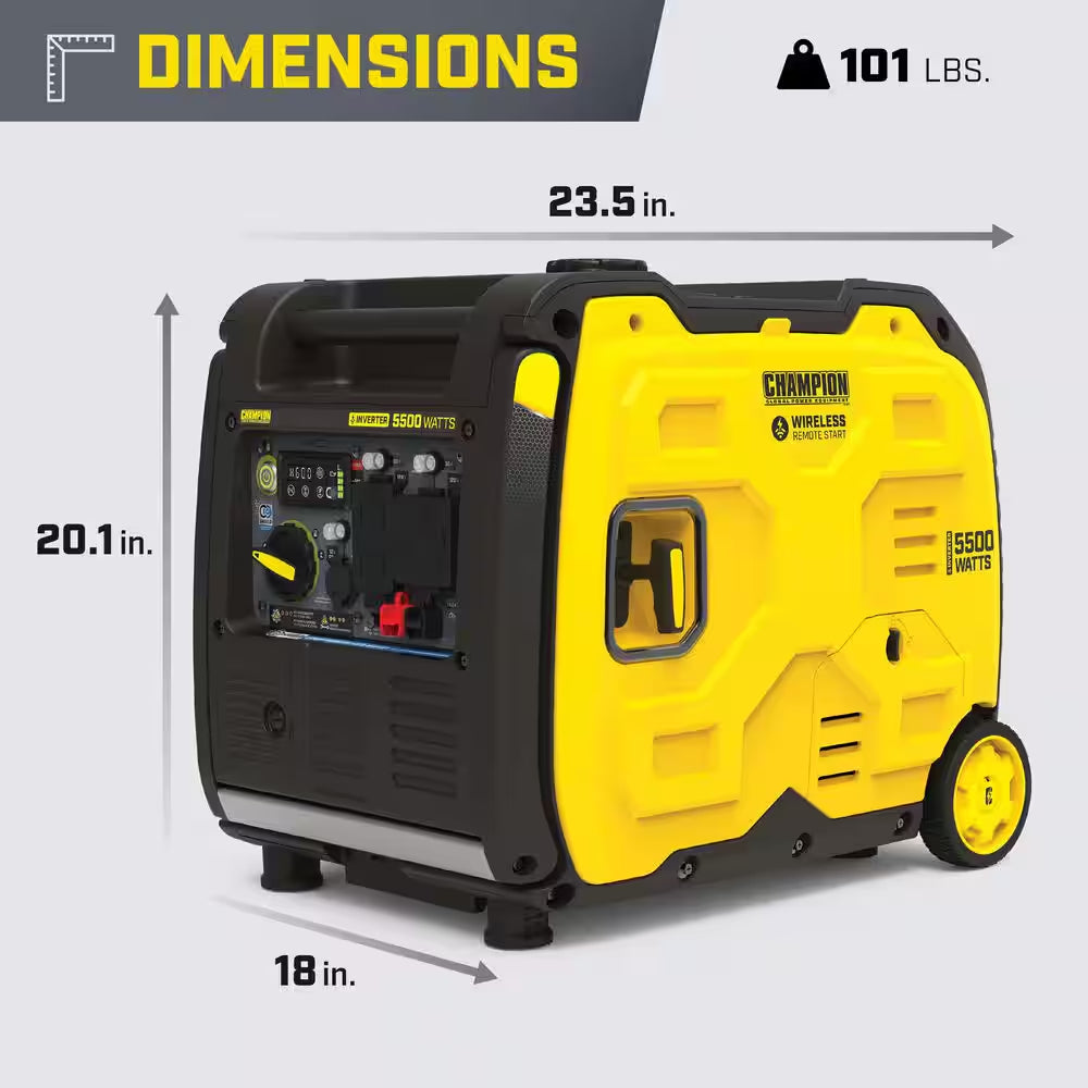 5500/4000-Watt Wireless Remote Start RV Ready Portable Gasoline Inverter Generator with Quiet Technology and CO Shield