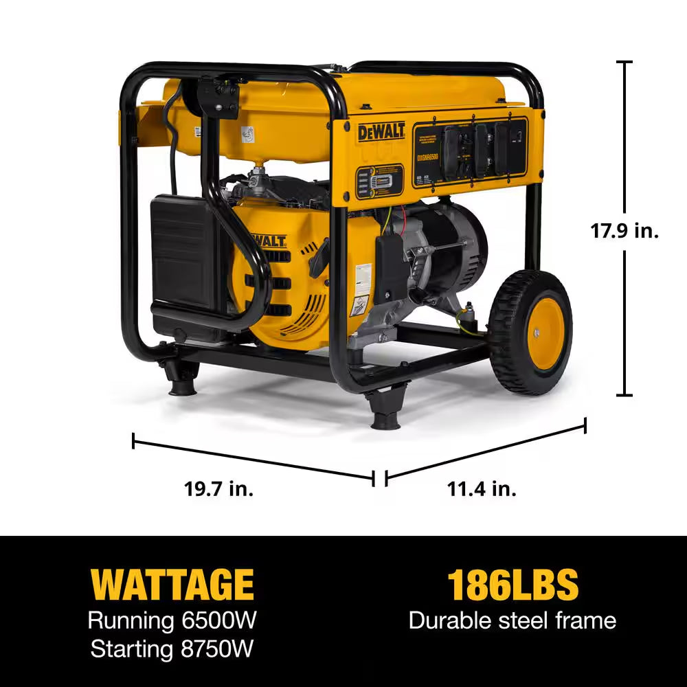 8125 / 6500- Watt Gas Powered Portable Generator with Idle Control, Covered Outlets and CO Protect -DXGNR6500