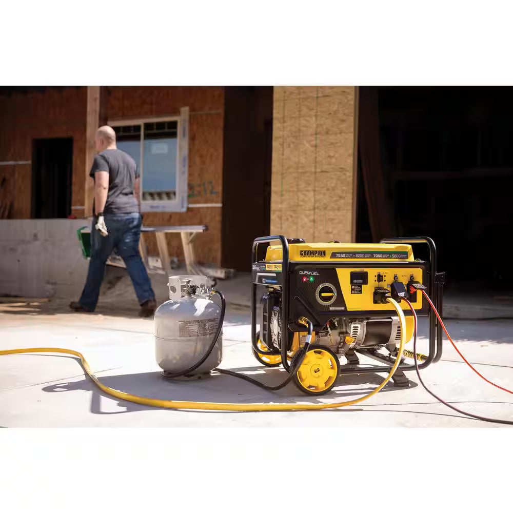 7850/6250-Watt Recoil Start Storm Ready Gasoline and Propane Powered Dual Fuel Portable Generator with CO Shield