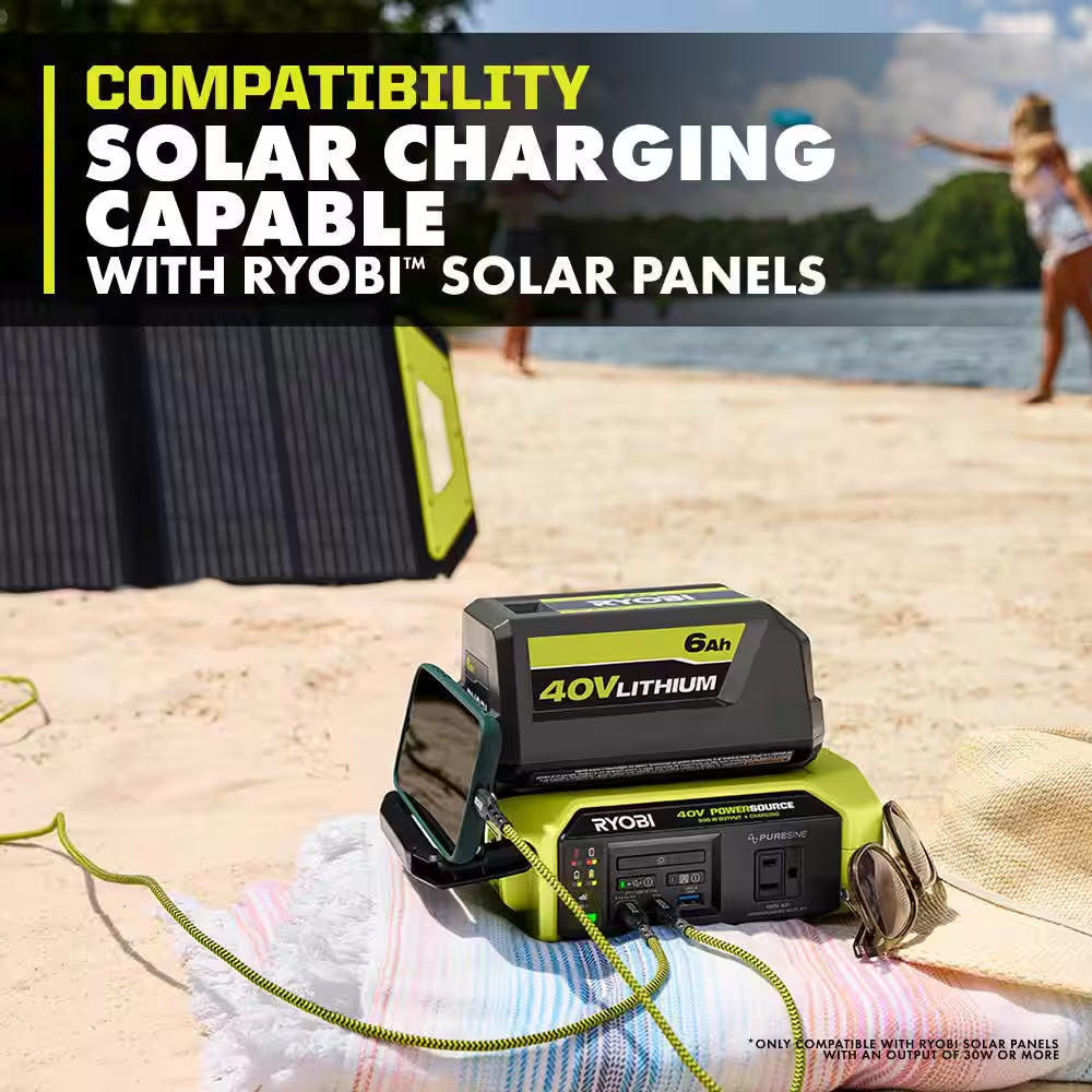 40V 1800-Watt Portable Battery Inverter Power Station, 4-Port Charger W/ 40V 300-Watt Inverter Power Source Tools Only