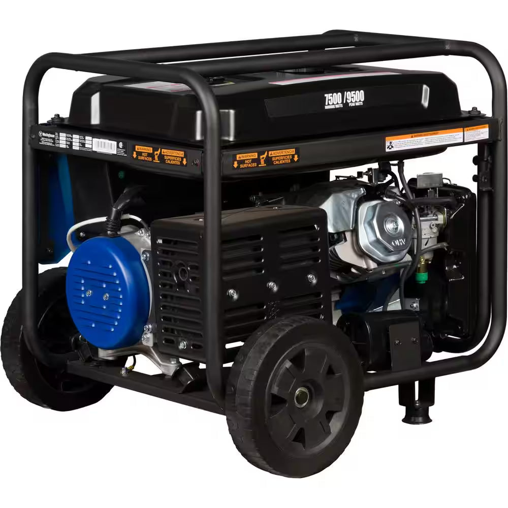 9,500/7,500-Watt Gas Powered Portable Generator with Remote Electric Start, 30A 120/240V Outlet