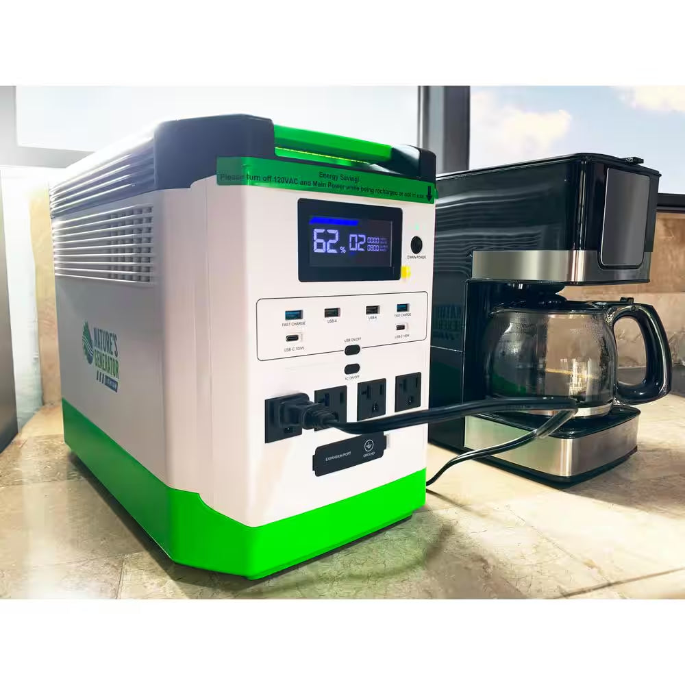 1800W Running/3600W Peak Push Button Start Lithium Solar Generator Gold WE