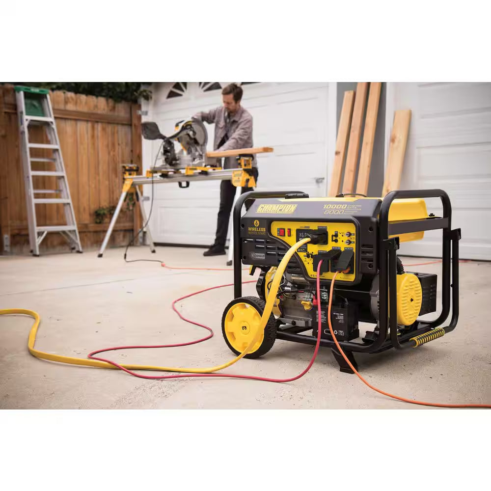 10000/8000-Watt Wireless Remote Electric Start Gasoline Powered Portable Generator with CO Shield