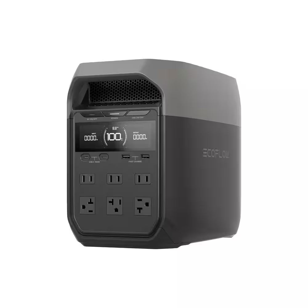 3600-Watt Delta 3 Ultra plus 3072Wh Capacity, Push-Button Start Battery Generator LFP Power Station Home Backup, Camping