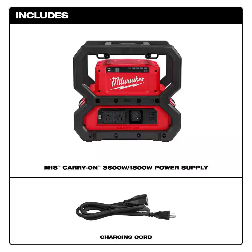 M18 18V Lithium-Ion Cordless 3600-Watt/1800-Watt Battery Powered Power Supply
